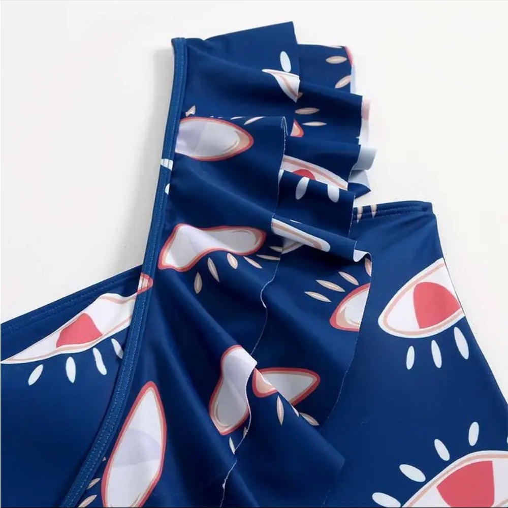 🧿 (last 1) Turkish Evil Eye Ruffle One Piece Bikini 🧿 - Picture 4 of 9